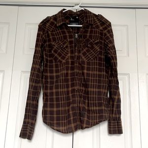 Gstsr Raw zip and snap button up long sleeve shirt